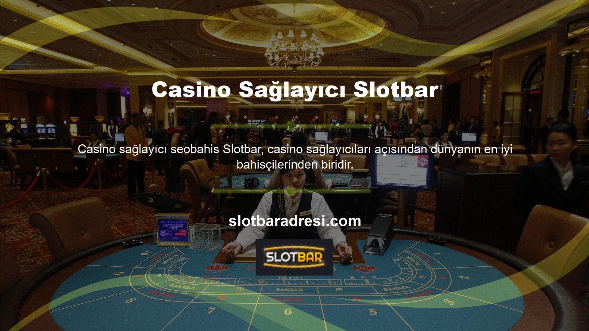 Bunun nedeni, Slotbar kendi alanında dünyanın en iyi casino oyunu sağlayıcılarından birine sahip olmasıdır