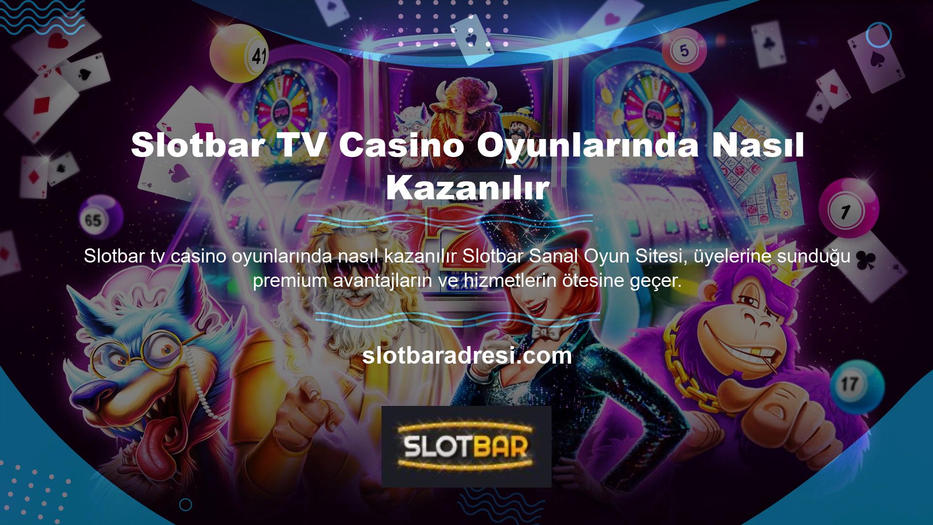 Slotbar TV Nasıl Kazanılır Casino Oyunları TV, kullanıcıların izlemek istediği çeşitli oyunları canlı izleyerek oyun deneyiminizi en üst düzeye çıkarmanıza olanak tanır